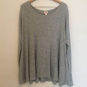 Gray Knit Oversized Sweater
