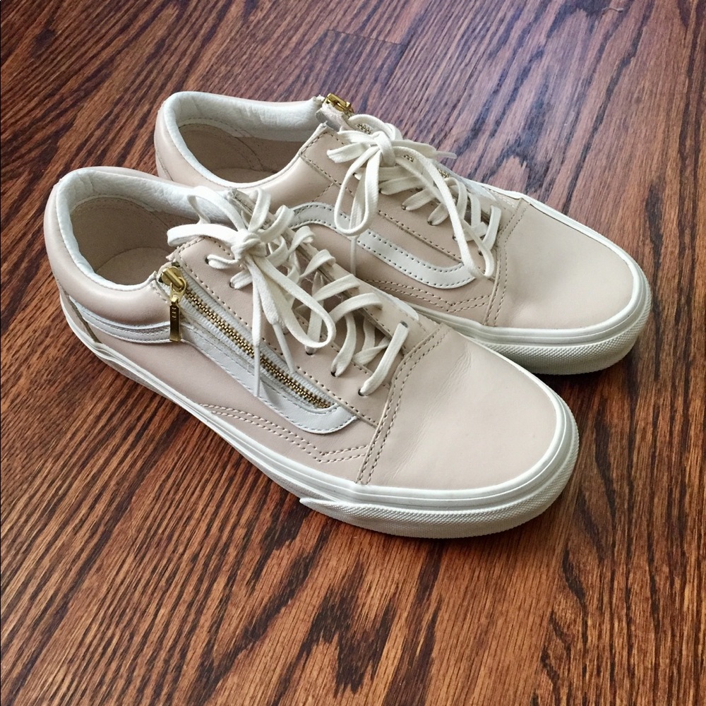 Blush Pink Leather Vans