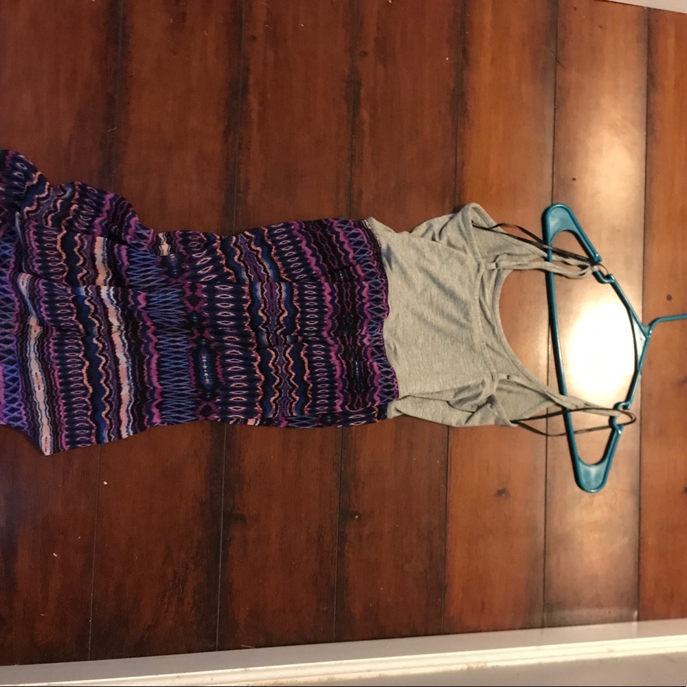 grey & purple sundress