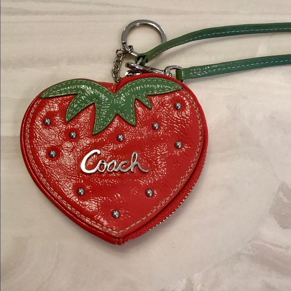 Coach Strawberry Wristlet/Keychain