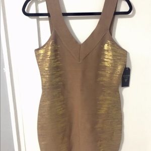 Guess bodycon beige mini dress
