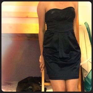 Strapless navy dress