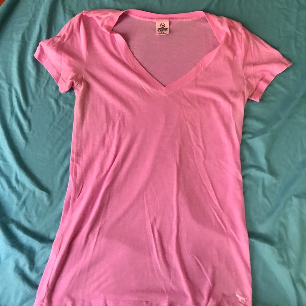 Pink v neck shirt