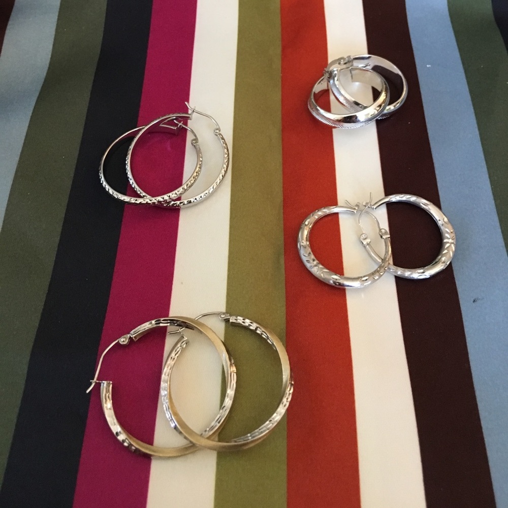 4 pair Silver earring