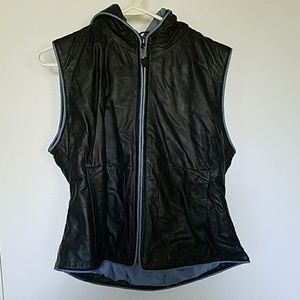 Wilson leather hooded vest