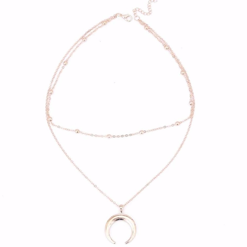 5 for $25 Gold Color Crescent Moon Necklace - Picture 4 of 4