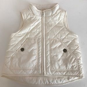 Baby Gap Ivory Sherpa Lined Puffer Vest