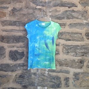 Blue and green tie- dye t-shirt