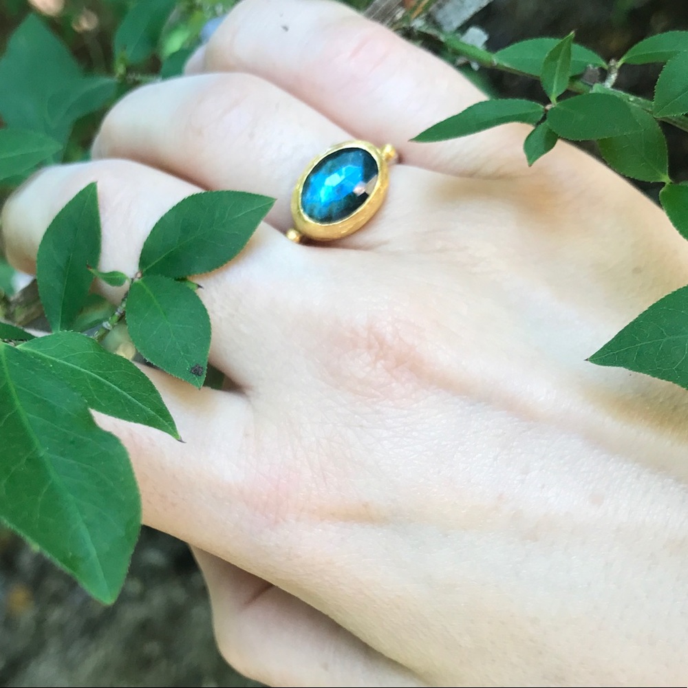 Vintage Gold & Silver Labradorite Ring 曆