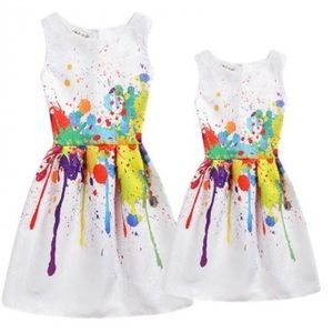 NWOT, size Medium paint splatter skater dress