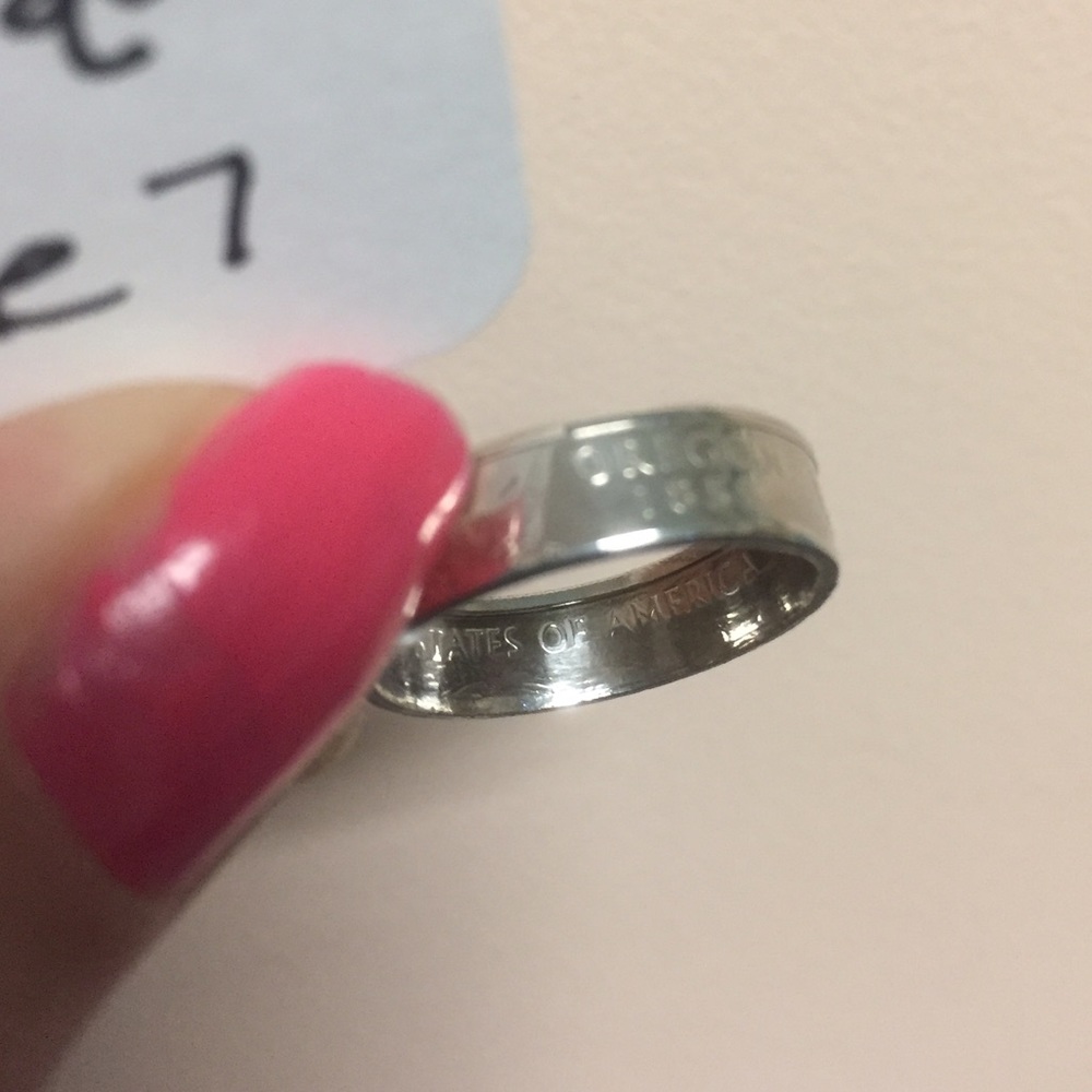 2005 Silver Oregon Quarter Coin Ring