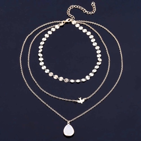 5 for $25 Three Layer Bird Statement Necklace - Picture 5 of 7