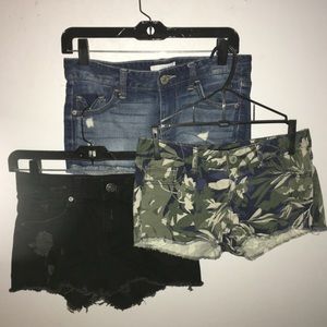 Three pair of size 0 Express Shorts.