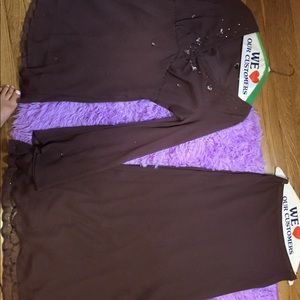 Two piece brown outfit with beaded detailing