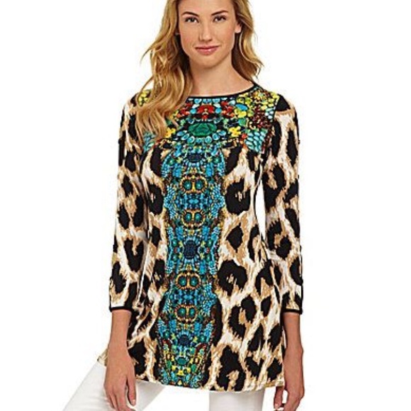 eva varro Tops - 🐅 eva varro animal print tunic