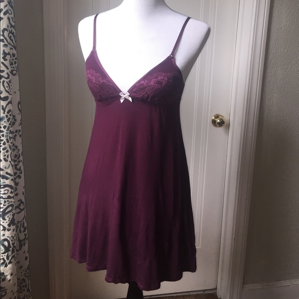 Victoria's Secret Wine Colored Padded Lace Dress