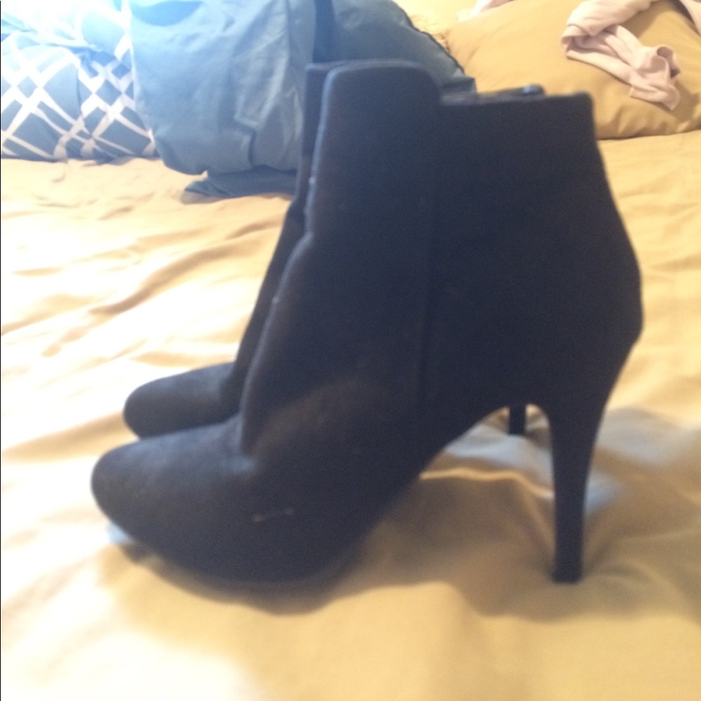Black suede booties