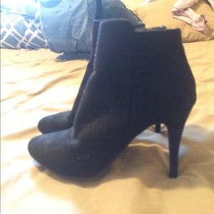 Black suede booties