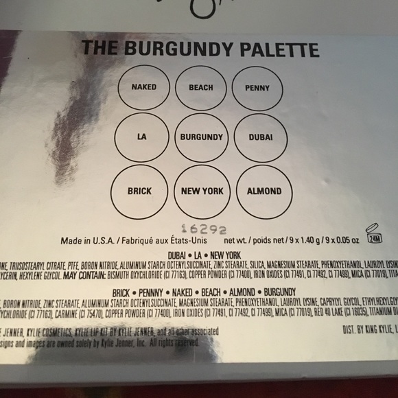 Kylie Kyshadow The Burgundy Palette REAL - Picture 3 of 4