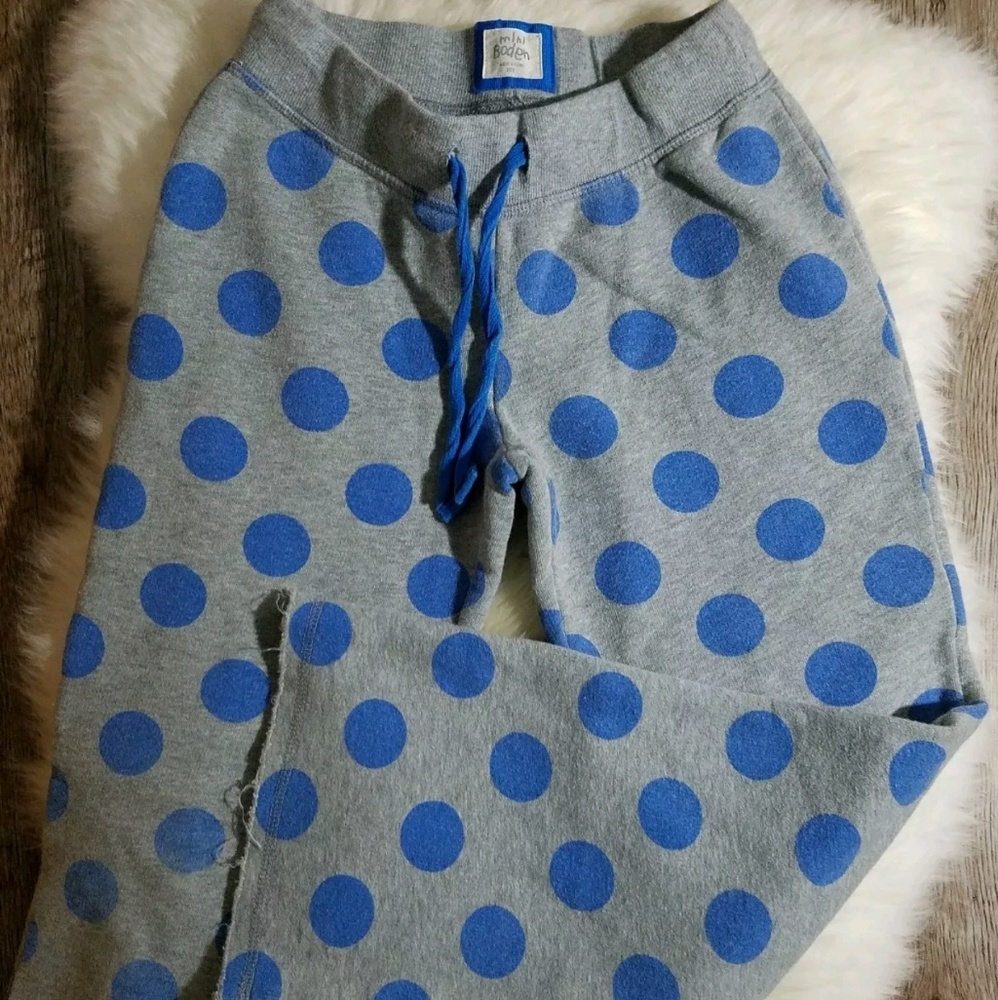 BODEN MINI BODEN GIRLS GRAY BLUE SWEATPANTS 10