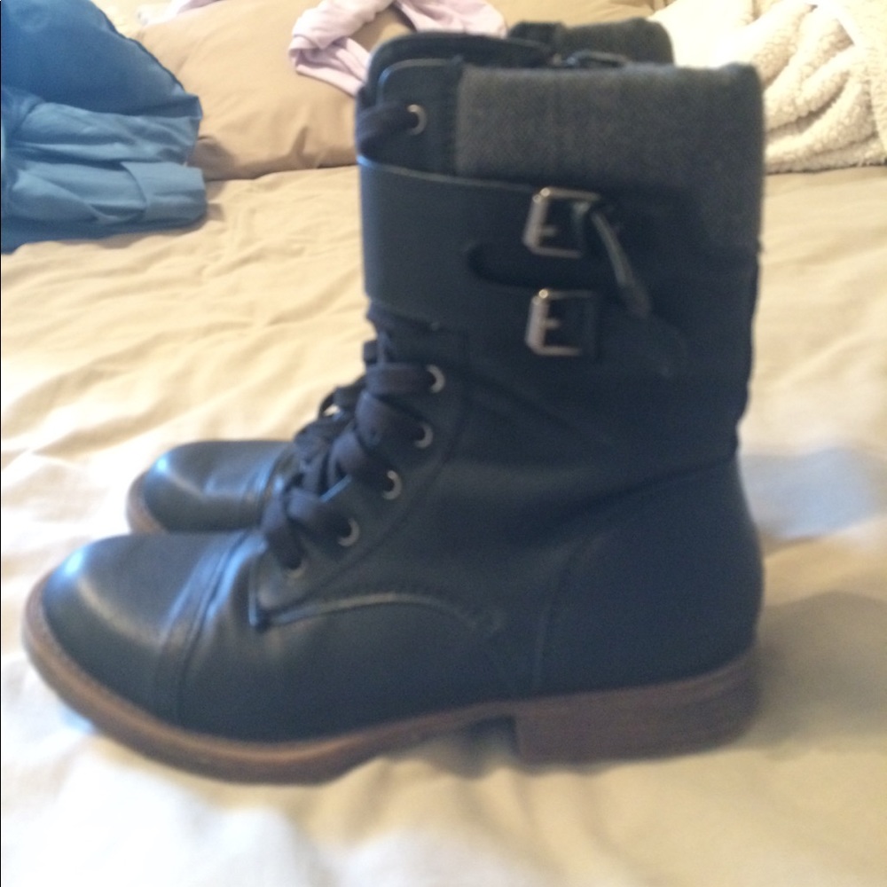 Black combat boots