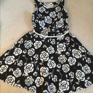 Black and white rose dress