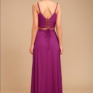 THOUGHTS OF YOU MAGENTA TWO-PIECE MAXI DRESS