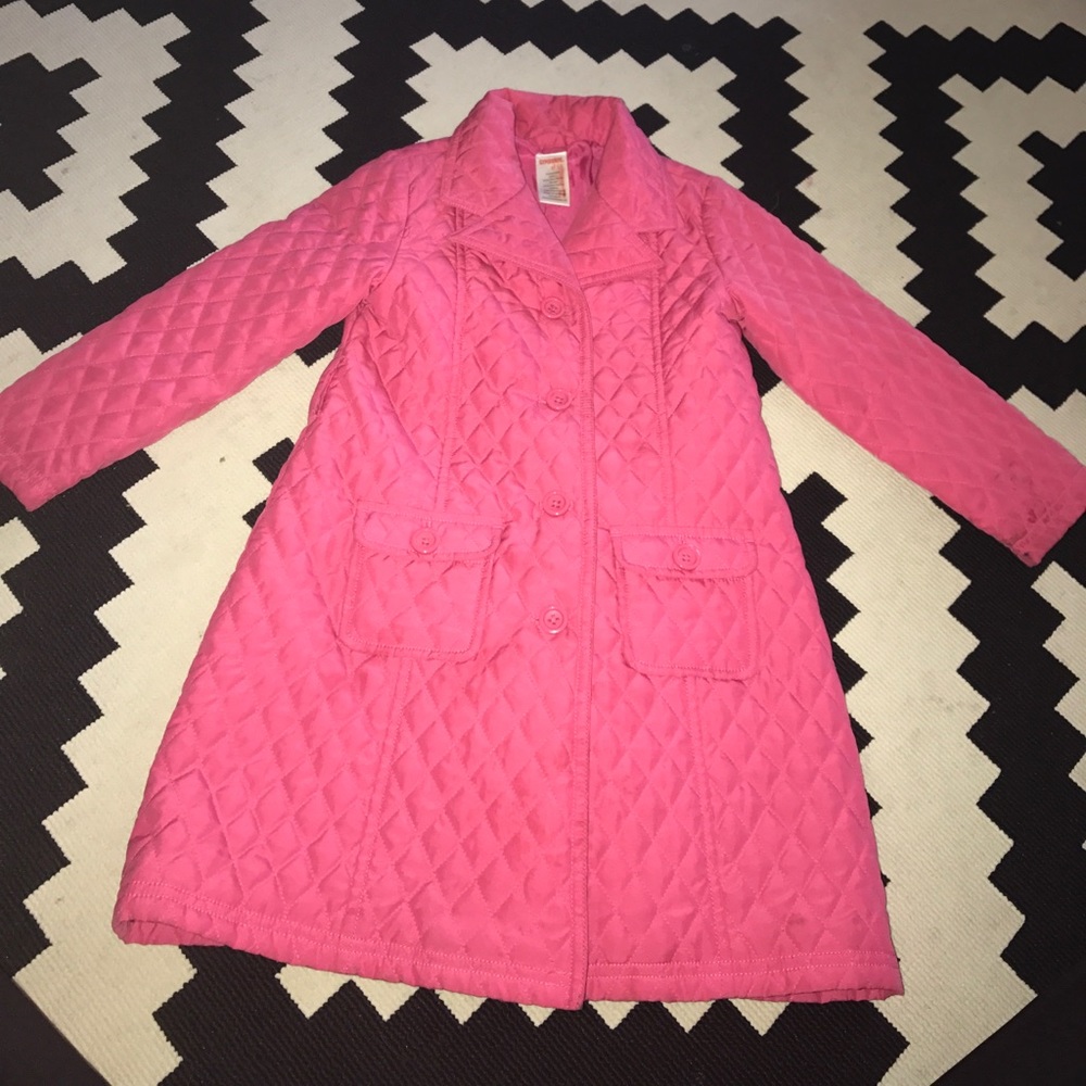 Girls Pink Trench Style Jacket