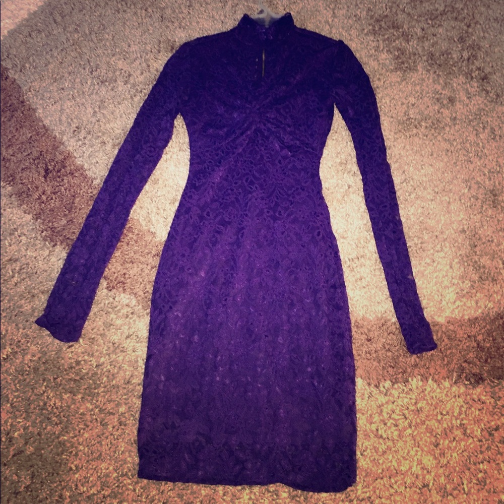 NWOT Purple lace cocktail dress