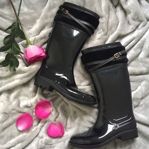 Burberry Lamhurst Shearling-trimmed Rain Boots