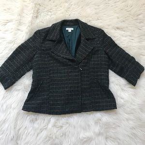 Tweed Green and Gold Women's Plus Blazer