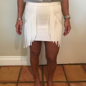 White Fringe Skirt