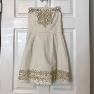 Cream Mud Pie dress with Gold detailing