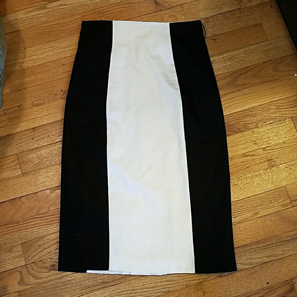 Pencil Skirt with Slimming Black Trim