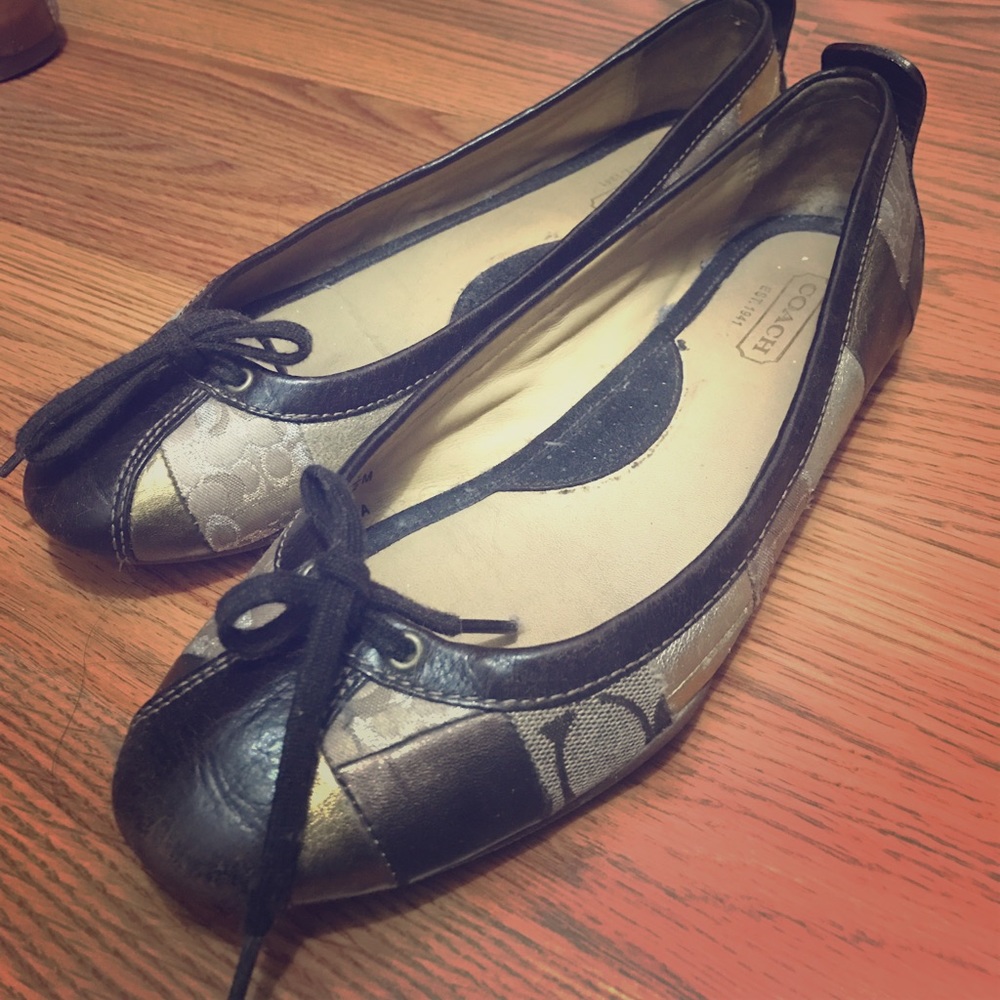 Coach all leather patchwork shoes