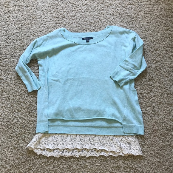 🎈lowest🎈final AE soft light blue/aqua sweater - Picture 2 of 6