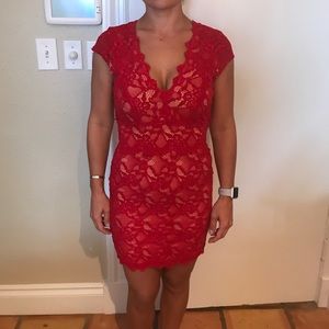 Red Lace Mini Dress