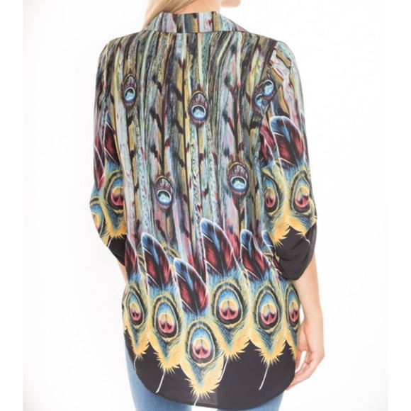 Peacock Print Tunic. Great for Fall! - Picture 2 of 3