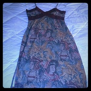 Slip on wine color summer dress.