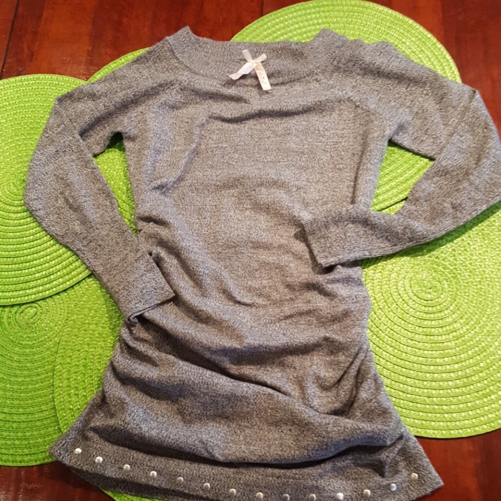 Derek Heart long knit tunic/mini dress w/studs