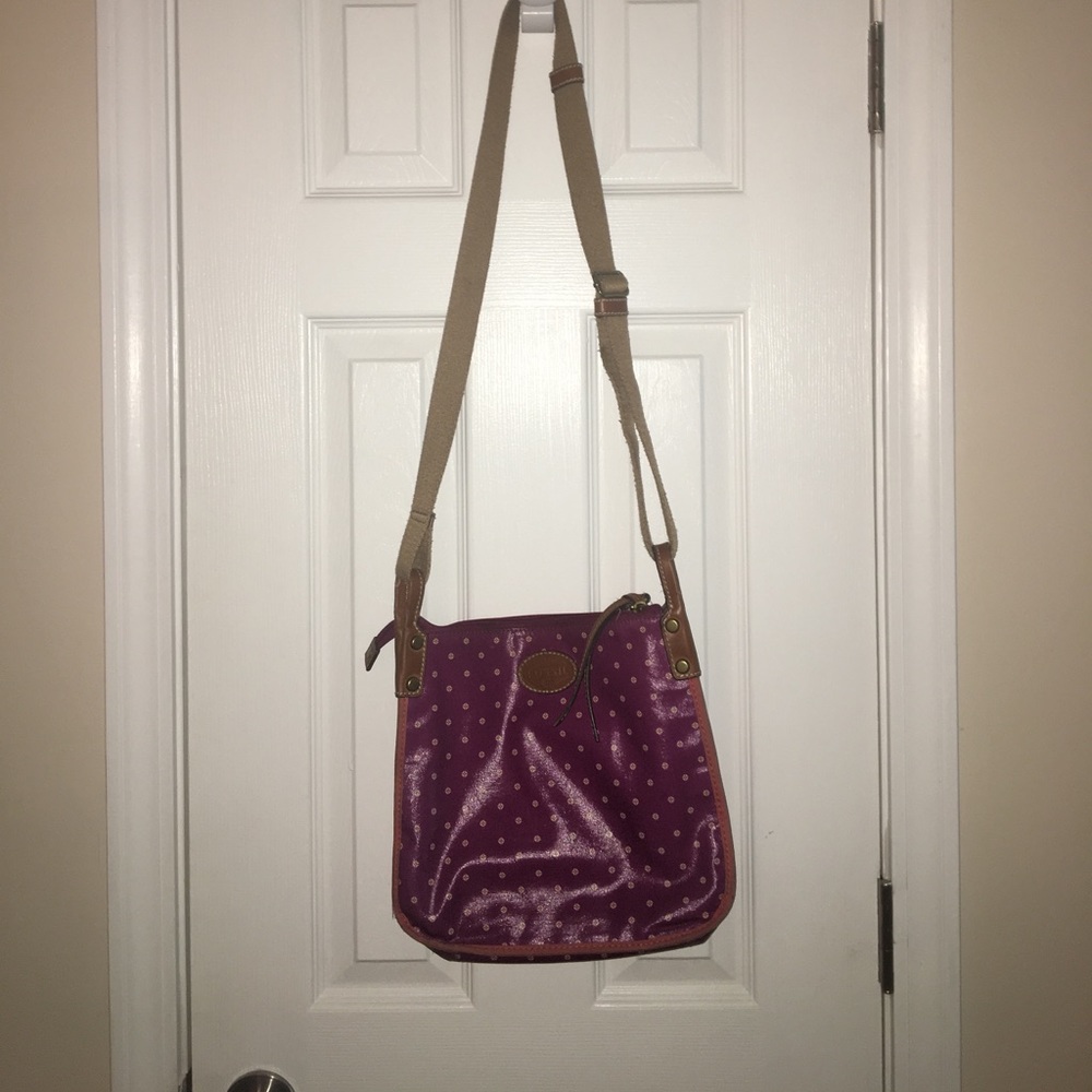 Purple fossil cross body