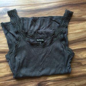 ✨NWOT Express gray lace cami tank size small