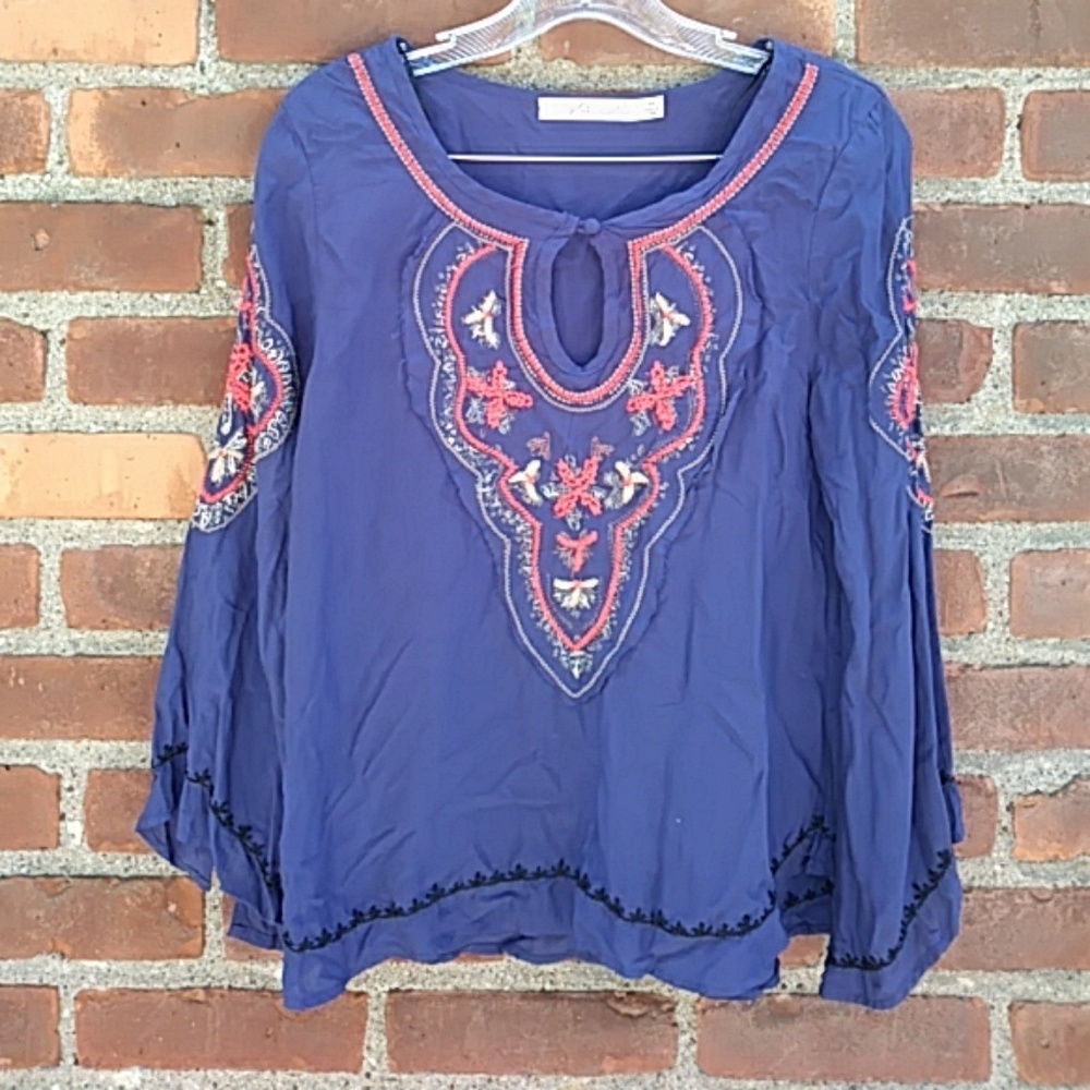 Embroidered bohemian top
