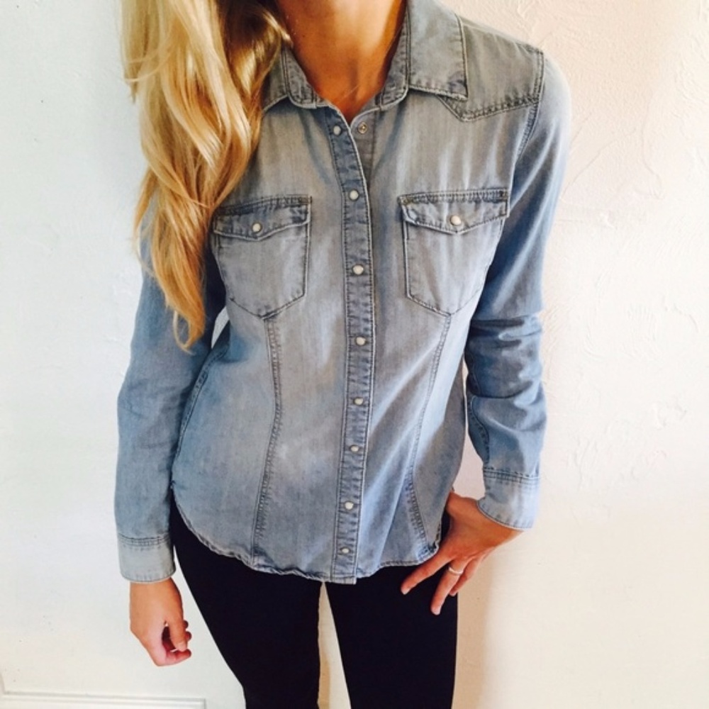 Denim button down shirt