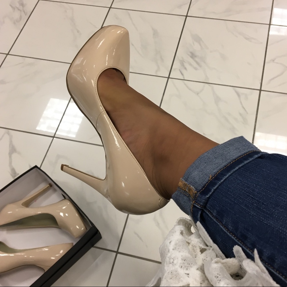 nude platform pointed toe high heels BRAND NEW