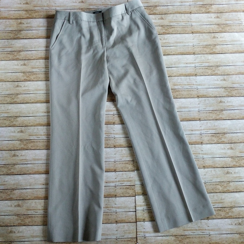 J.Crew Lined Wool "Low Fit" Taupe Trousers