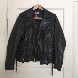 men's leather biker jacket, genuine leather