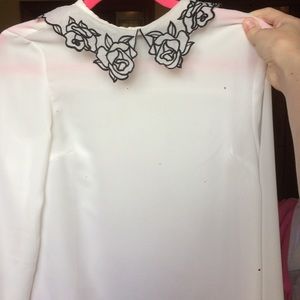 Floral Peter Pan collared blouse