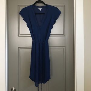 Blue cap-sleeve dress