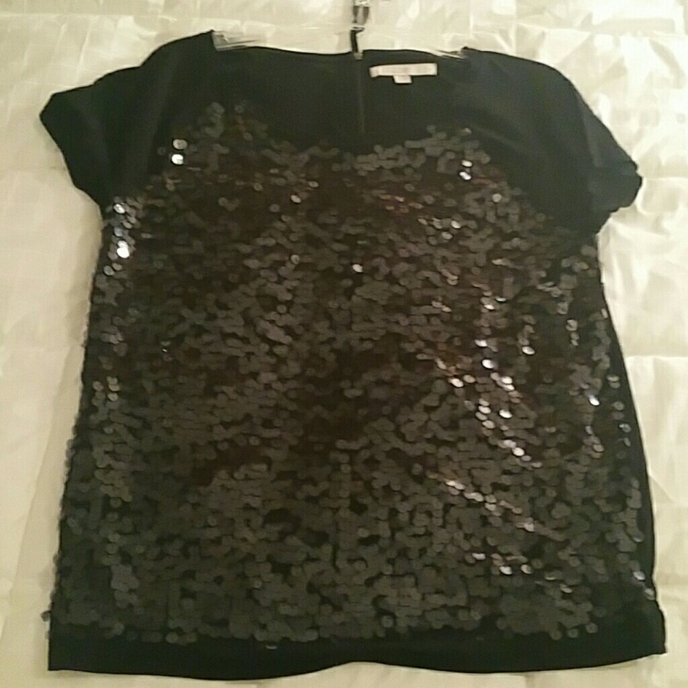 Shimmery LOFT  black dressy blouse